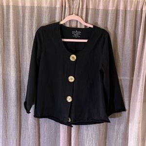 Neon Buddha Black Cotton Blend Top